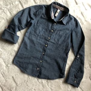 Girls denim button down shirt size M 7/8